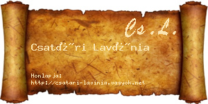 Csatári Lavínia névjegykártya